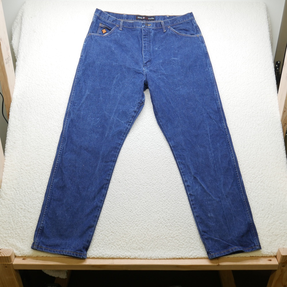 Wrangler FR Jeans Mens 38x32 Flame Resistant Relaxed Fit Workwear Denim